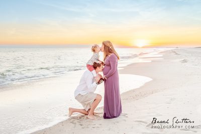 Kiss the baby and mom photographer Orange Beach and Gulf Shores Beach Shutters