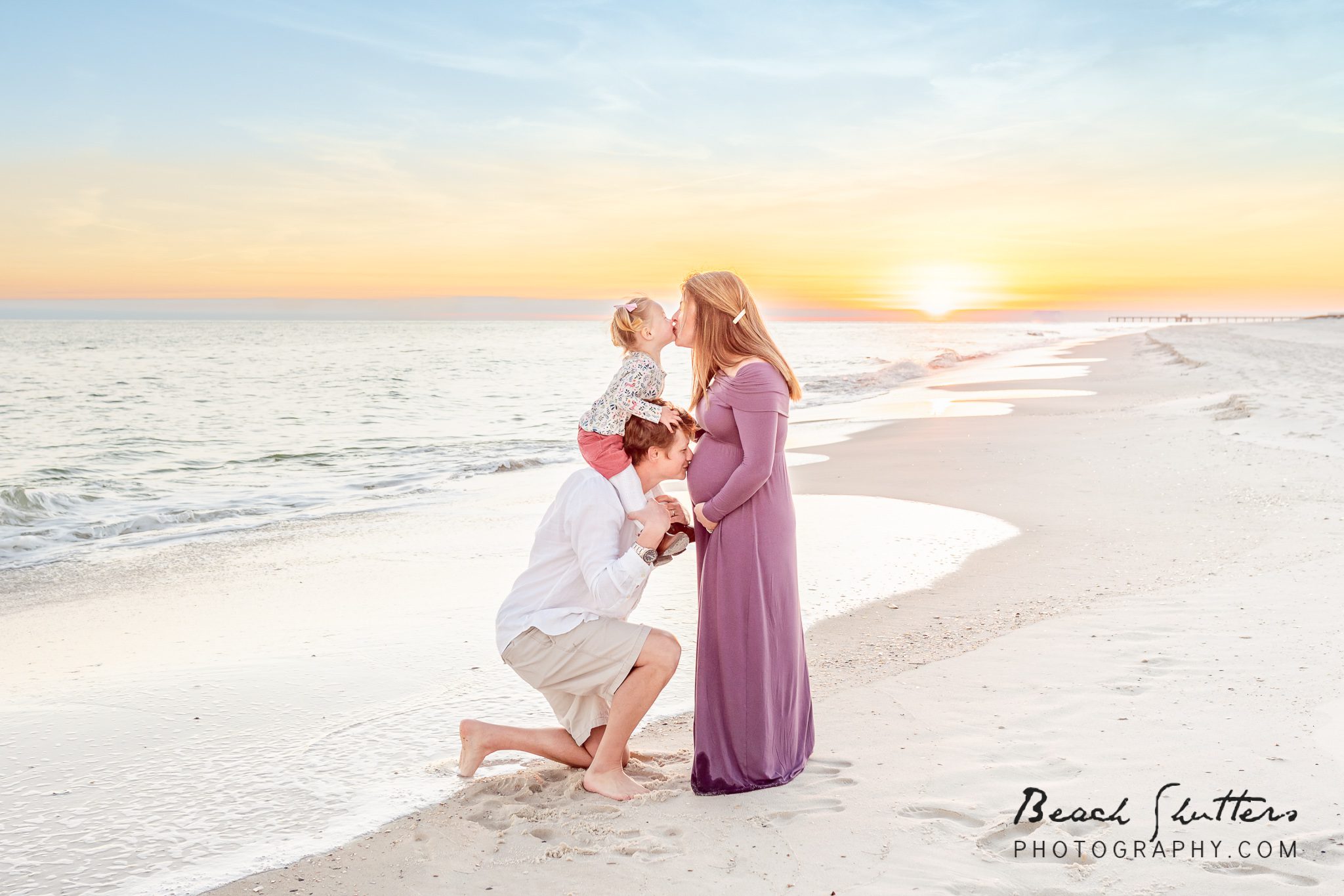 Kiss the baby and mom photographer Orange Beach and Gulf Shores Beach Shutters